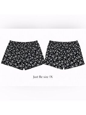 Just Be Floral Lounge Shorts – Women’s Plus Size 2X – Soft & Stretchy Cozy Fit